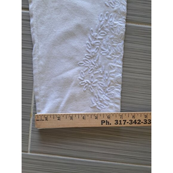 Simply Vera Wang Size 16 Womens White Cropped Jeans Embroidered High Rise NEW - Picture 11 of 11
